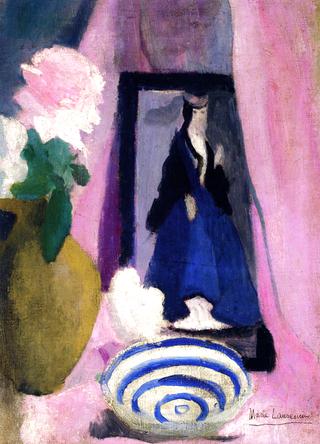 Still Life on a Table: Bouquet, Cup and Small Portrait