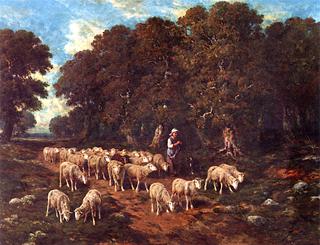 A Shepherdess with Her Flock