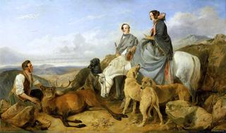 Mr. and Mrs. John Naylor with a Keeper and a Dead Stag