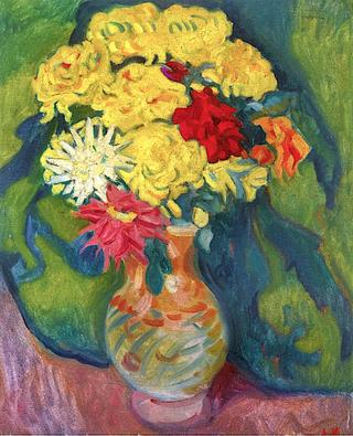 Vase of Dahlias