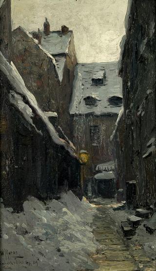 At the fishing bridge in winter