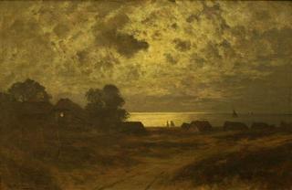 Fishing boats in the moonlight