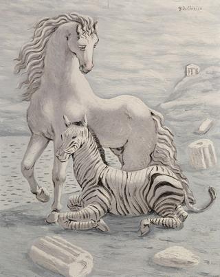 Horse and Zebra by the Sea