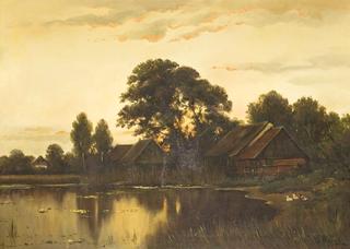 Evening at a lake in Mecklenburg