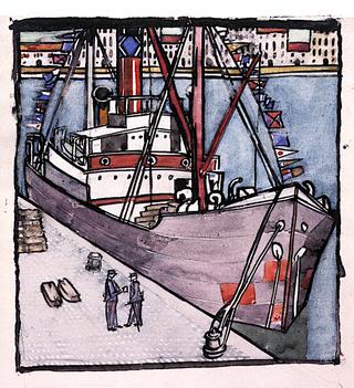 Steamer Moored at the Quayside