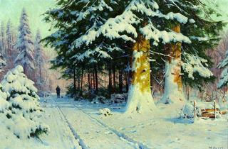 Hunter in the Winter Forest