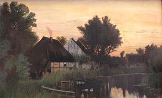 Mecklenburg village at dusk