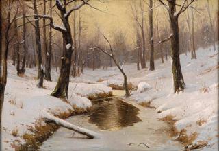 Winter landscape with river