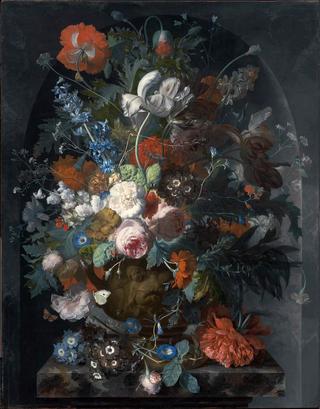 Vase of Flowers in a Niche