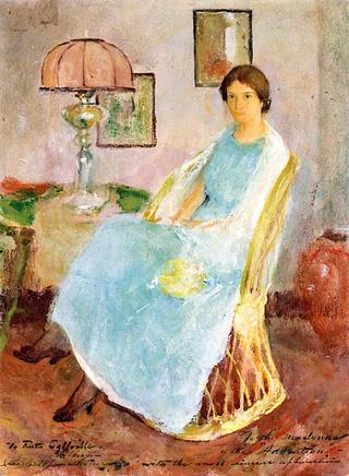Lady in a Wicker Chair