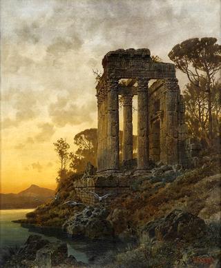Landscape with Ruins of a Roman Temple