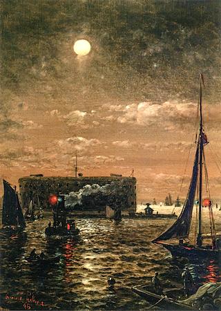 Moonlight over New York Harbor