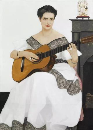 Delfina à la guitare