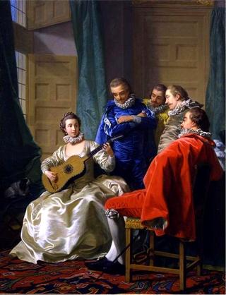 Une Espagnole Jouant De La Guitare