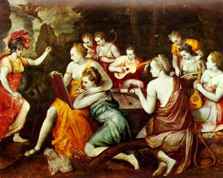 Athena with the Muses