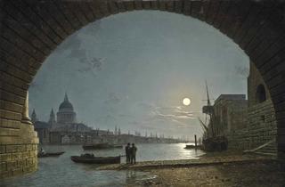 A view of the Thames with Saint Paul's Cathedral from Blackfriars