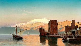 Evening light in a harbour, presumably from Northern Africa