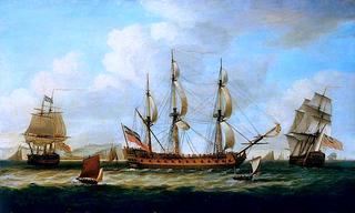 The East Indiaman 'Francis' in Three Positions, off Dover