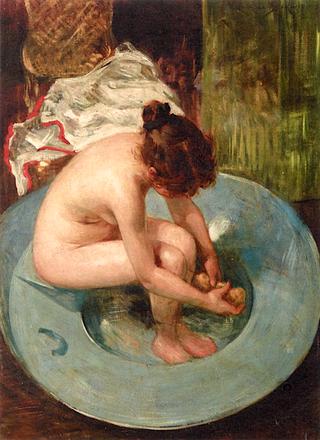 Young Woman Bathing