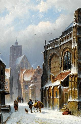 A Snow-Covered Street in Zaltbommel