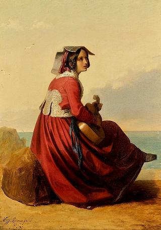 Une jeune Romaine à la Guitare