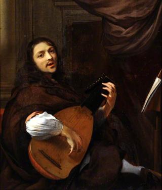 A man playing a lute