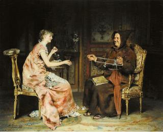 Young Girl with a Monk