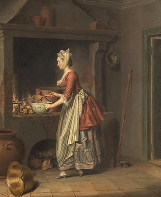 A Maid Taking Soup from a Pot