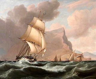 A Frigate sailing south from Gibraltar