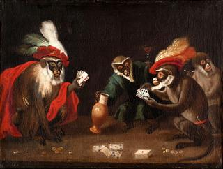 Apes Playing Cards