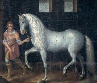 A Spanish Warhorse Captured by Lodewijk Gunther van Nassau from Archduke Albert of Austria in the Battle of Nieuwpoort and Presented to Prince Maurits