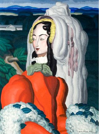 Woman in red dress