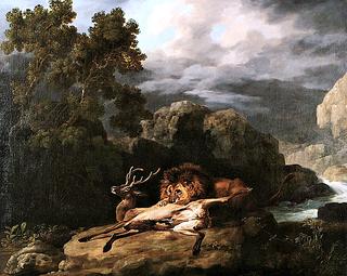 Lion Devouring a Stag