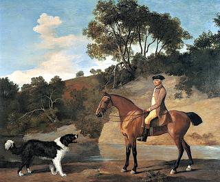 Viscount Maynard Mounted on a Bay Horse, Accompanied by a Newfoundland Dog