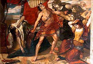 克吕泰涅斯特拉被谋杀后，奥瑞斯忒斯被暴怒占领