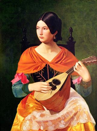 Woman with mandolin