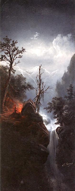 Moonlit Encampment with Figure