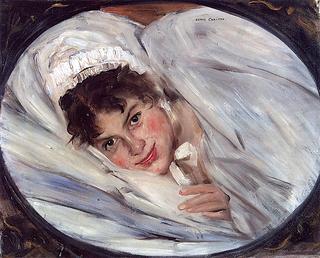 Girl's Head on a Pillow
