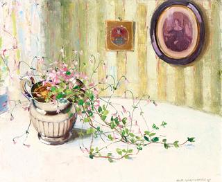 Still-life with Twinflowers in Silver Jug
