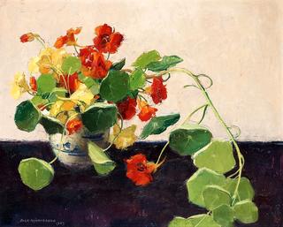 Nasturtiums in a Chinese Jar