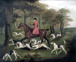 A Huntsman and Fox Hounds, Entering a Wood