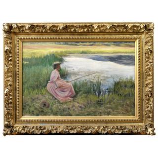 Young Woman Fishing