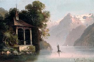 View of the Tell Chapel on Lake Lucerne