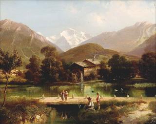 Watermill with Mountain View