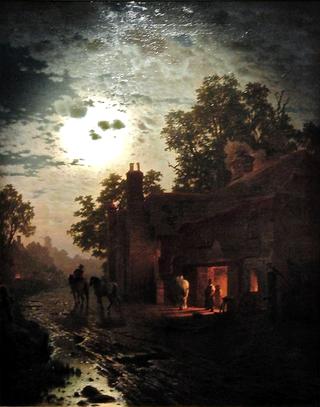 Village forge in the moonlight