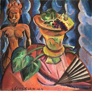 Still-life with African figure