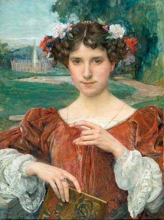 Portrait de femme à la couronne de fleurs