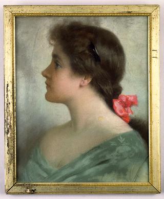 Portrait of Girl with Red Bow