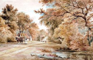 Horse and Cart on a Rural Lane