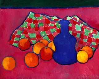 Blue Vase with Oranges
